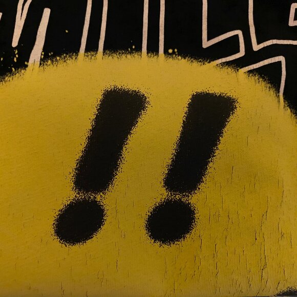 H&M x Smiley World Smiley Face Graphic Black Yellow Paint Drip Youth Tee 8/10 - Picture 6 of 6